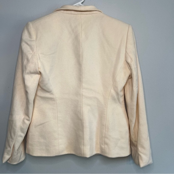 Anne Klein Women's Wool Angora Open Front Blazer Ivory Petite Size 2 Fall Casual - Picture 8 of 13